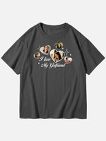 Custom Love Photo Cotton Short Sleeve T-Shirt Eleven Oasis