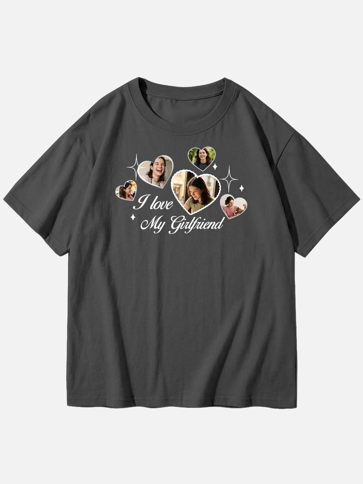 Custom Love Photo Cotton Short Sleeve T-Shirt Eleven Oasis