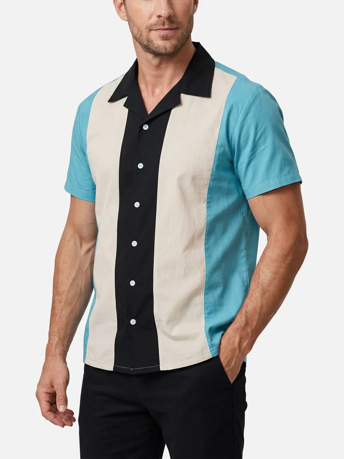 Men's Triple Panel Bowling Short Sleeve Shirt Eleven Oasis