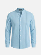 Men's Textured Pleated Panel Long Sleeve Shirt