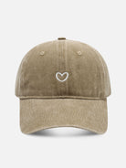 Heart Washed Cotton Baseball Cap Eleven Oasis