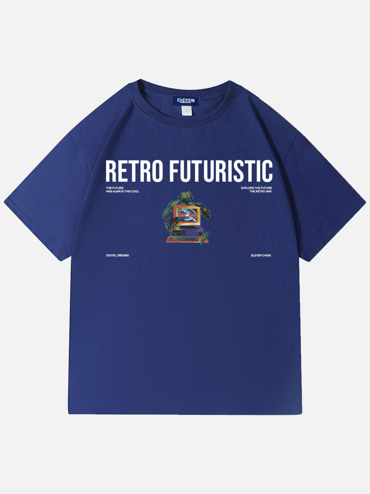 Eleven Oasis Retro Futuristic Vaporwave Cotton T-Shirt Eleven Oasis