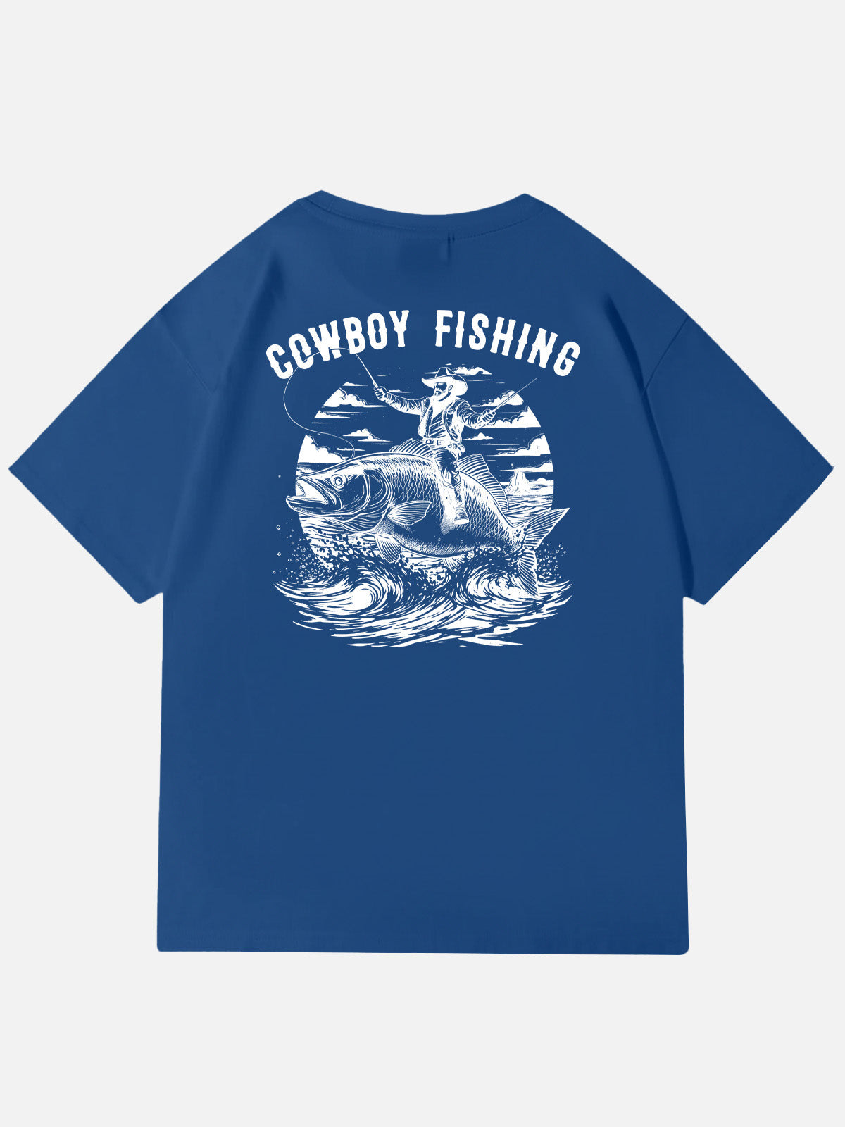 Cowboy Fishing Novelty Cotton T-Shirt Eleven Oasis