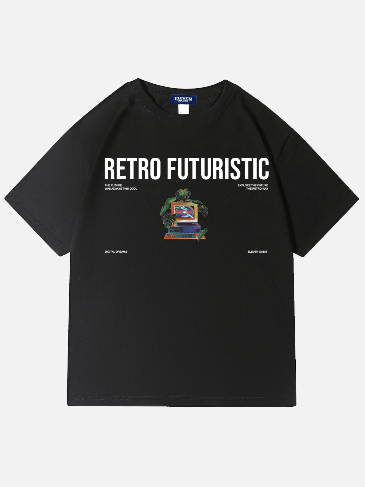 Eleven Oasis Retro Futuristic Vaporwave Cotton T-Shirt Eleven Oasis