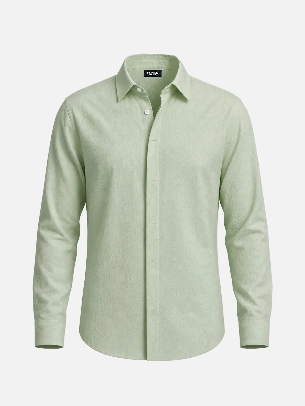 Men's Linen-Like Regular Fit Long Sleeve Shirt Eleven Oasis