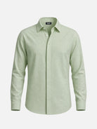 Men's Linen-Like Regular Fit Long Sleeve Shirt Eleven Oasis