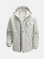 Men's Sherpa-Panel Hooded Puffer Jacket with Chest Pocket Eleven Oasis