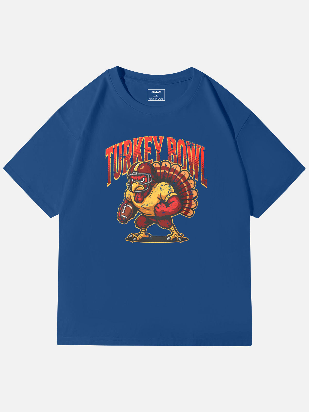 Turkey Bowl Thanksgiving Cotton T-Shirt Eleven Oasis