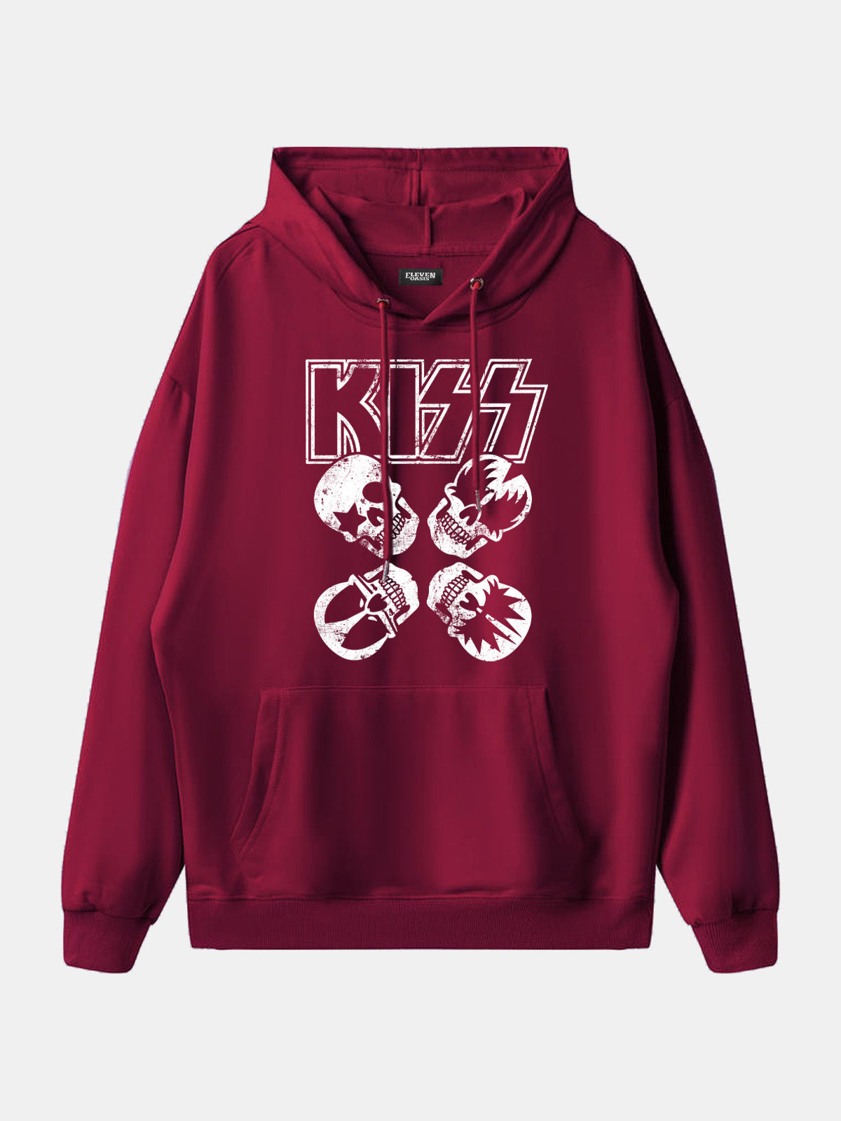 KISS Logo Band Faces Graphic Hoodie Eleven Oasis
