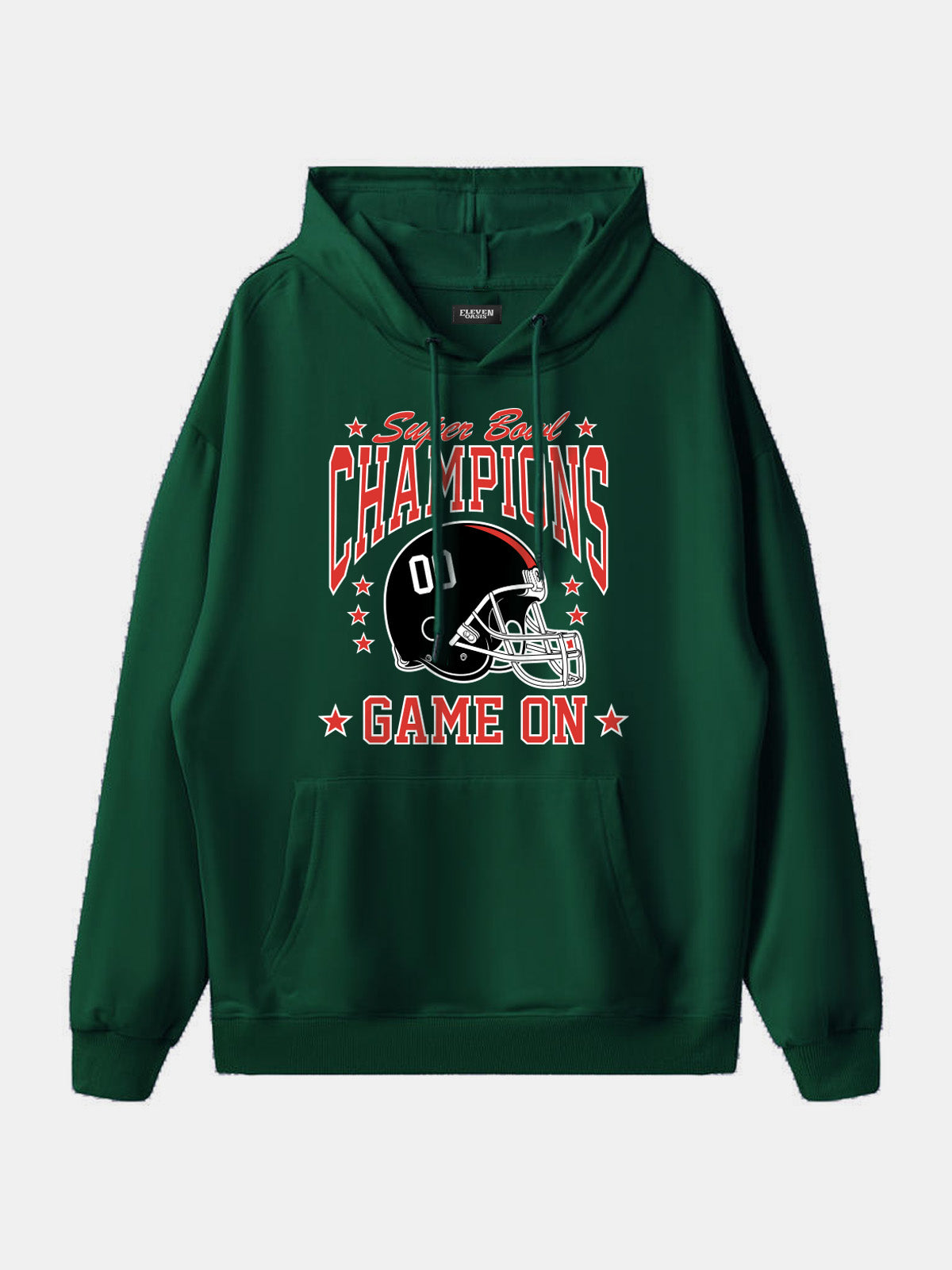 Super Bowl Champions Game On Football Hoodie Eleven Oasis
