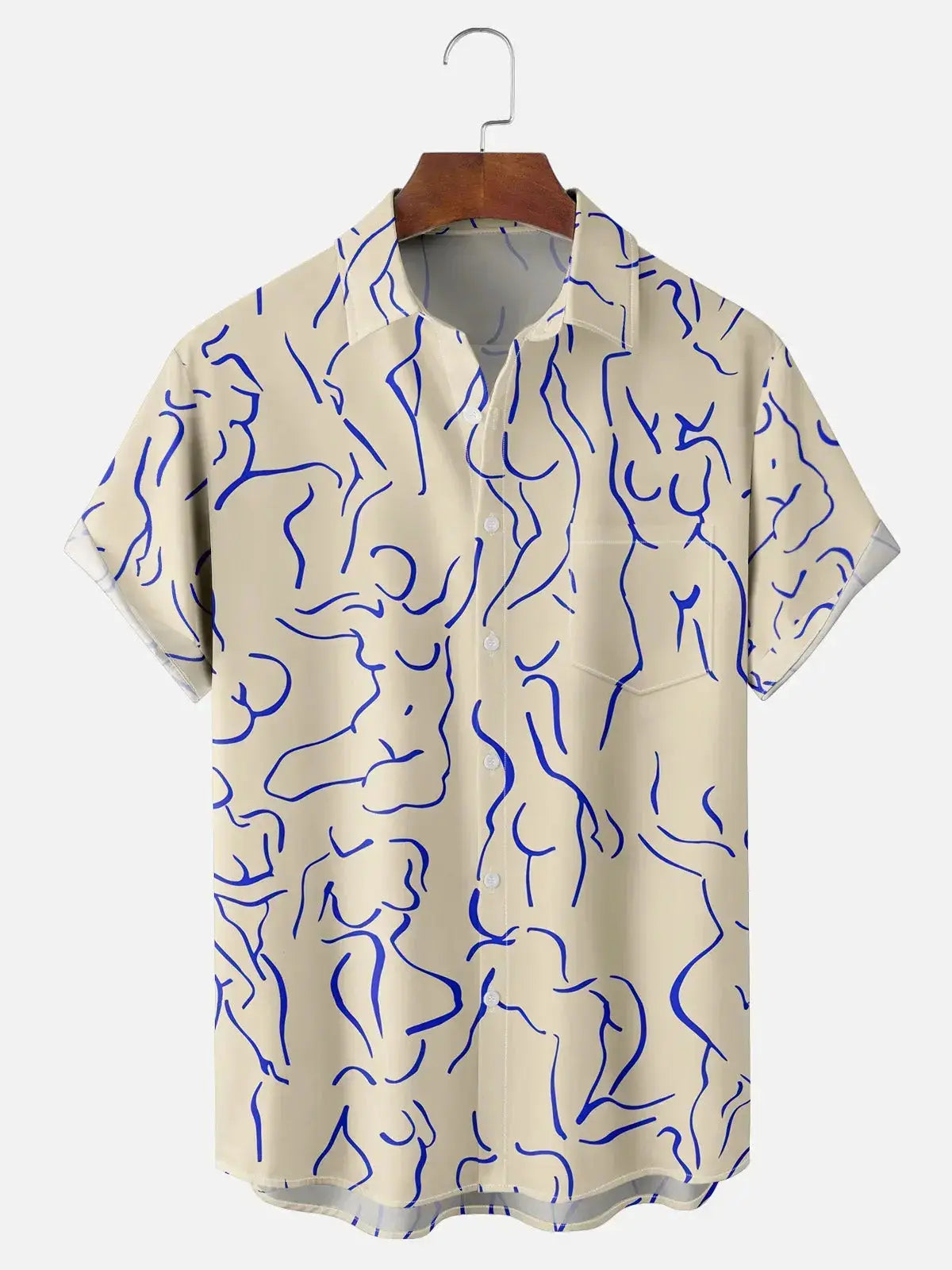 Men's Artistic Silhouettes Short Sleeve Casual ShirtMens short sleeve shirts Big and tall Mens shirts Short sleeve shirts for men Mens 4xl shirts Casual short sleeve shirts