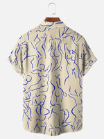 Men's Artistic Silhouettes Short Sleeve Casual ShirtMens short sleeve shirts Big and tall Mens shirts Short sleeve shirts for men Mens 4xl shirts Casual short sleeve shirts