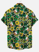 Men's St. Patrick Patches All Over Print Short Sleeve ShirtMens short sleeve shirts Big and tall Mens shirts Short sleeve shirts for men Mens 4xl shirts Casual short sleeve shirts
