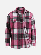 Men's Brushed Overscale Plaid Double Pocket Long Sleeve Shirt Eleven Oasis