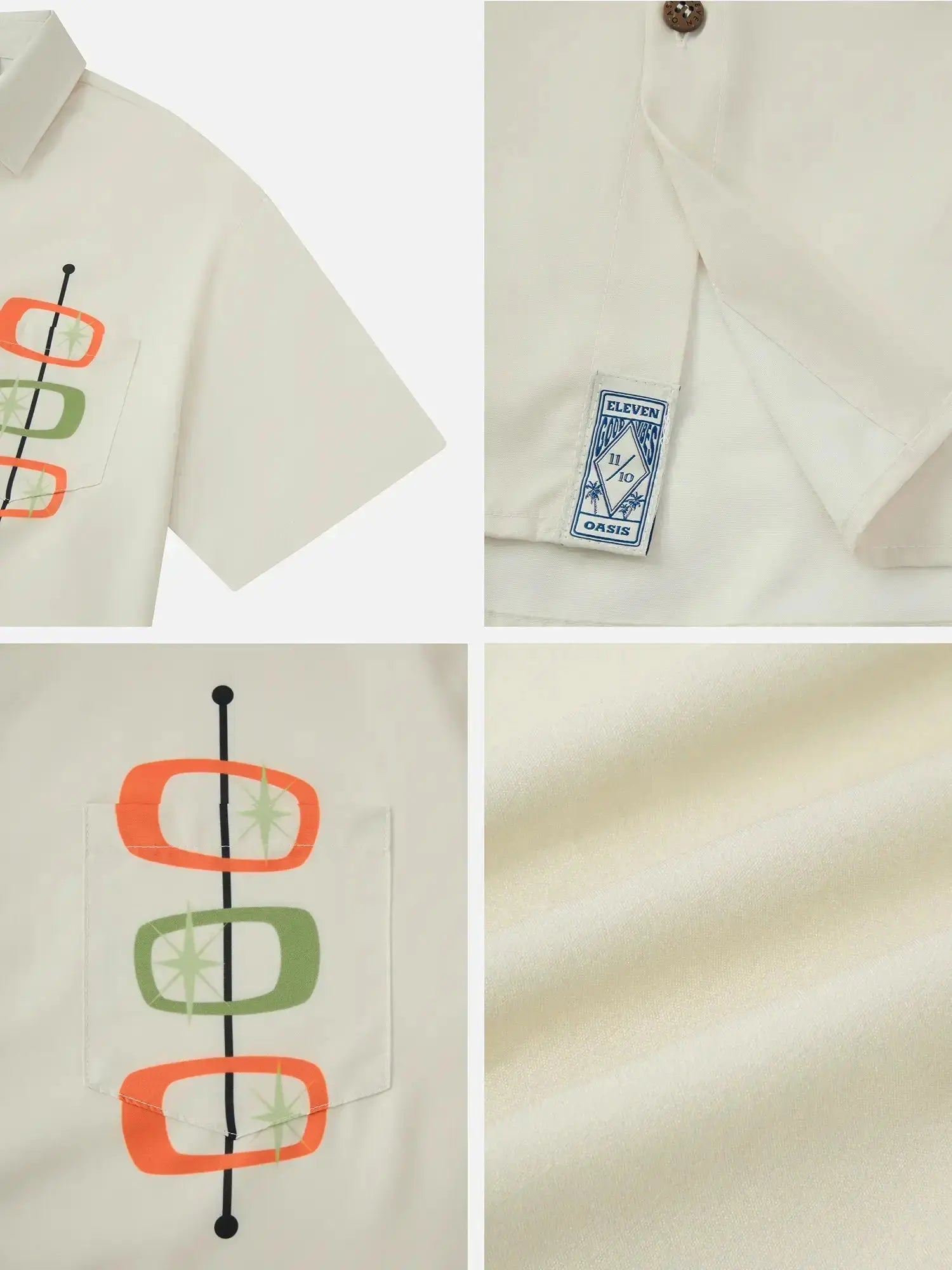 Men's Mid-Century Modern Atomic Bowling Short Sleeve Shirt ElevenOasis