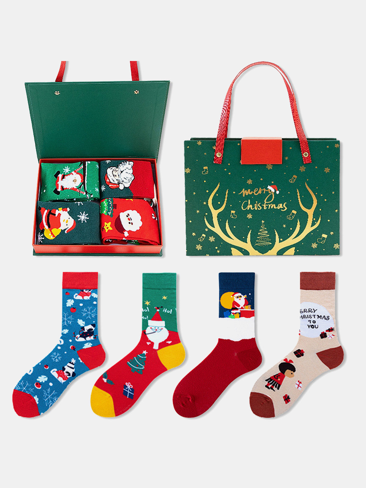Christmas Socks Gift Set (4 Pairs) Eleven Oasis
