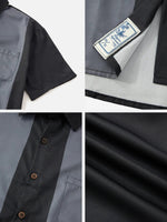 Men's Basic 50s Style Bowling Short Sleeve Shirt ElevenOasis