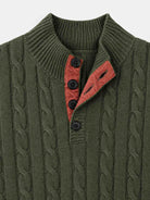 Men's Cable Knit Henley Slim Fit Sweater?