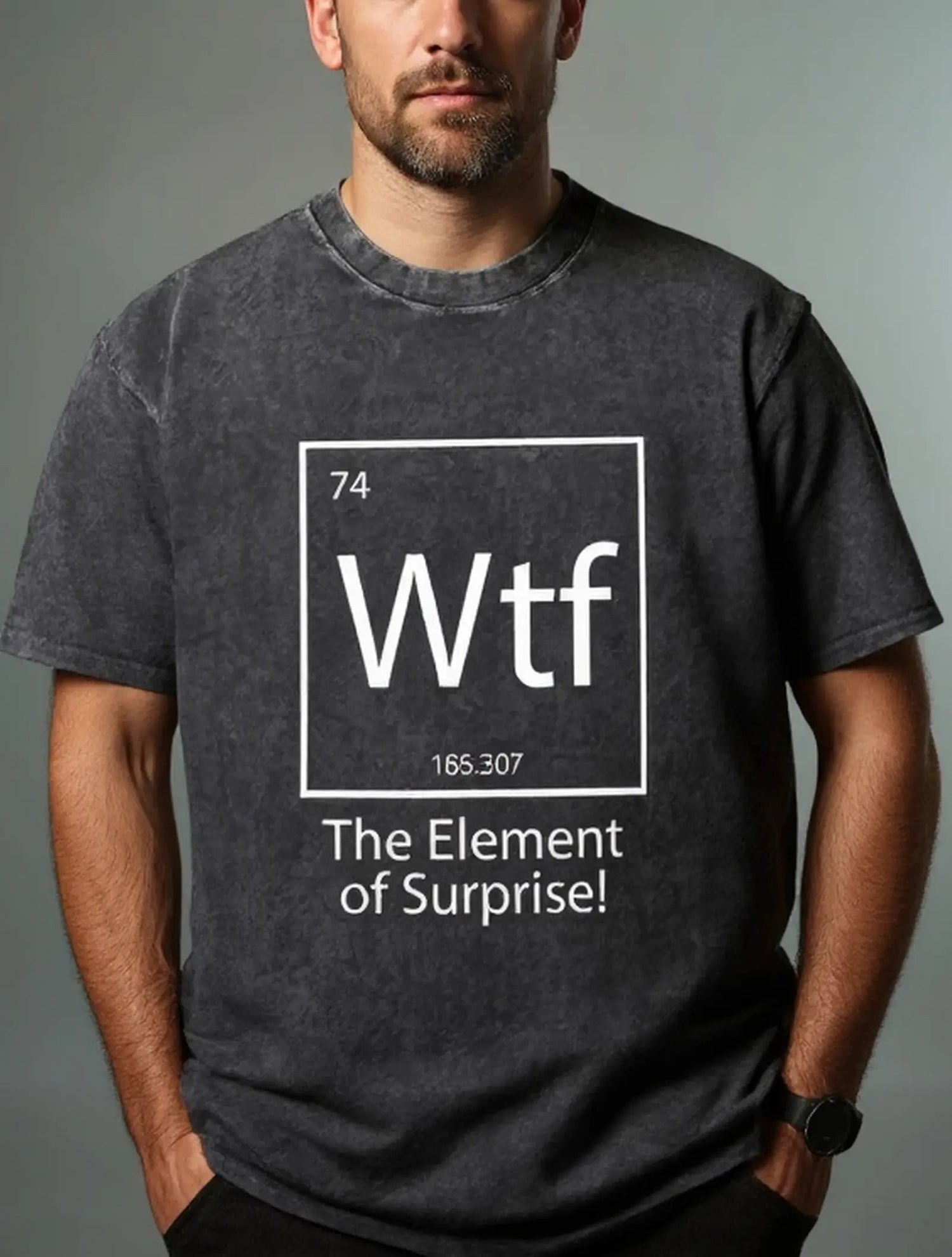 WTF Element of Surprise Acid Wash Cotton T-Shirt Eleven Oasis
