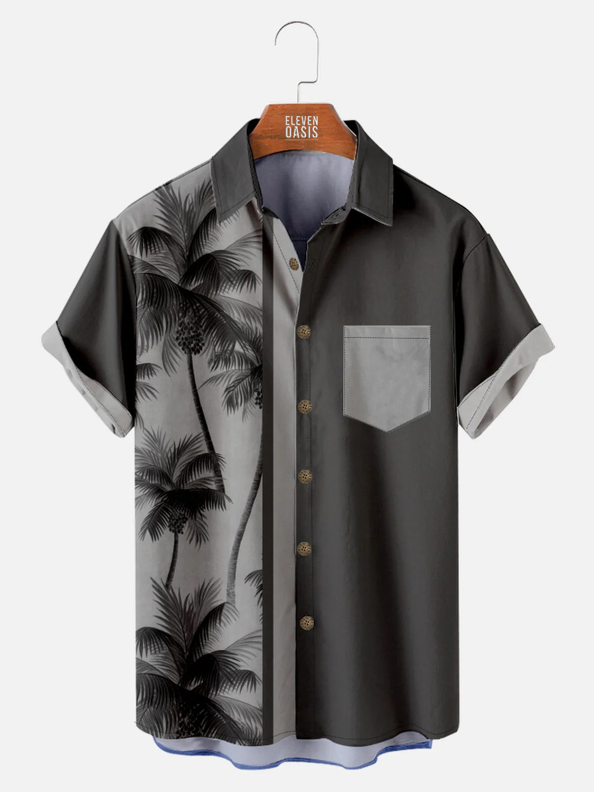 Men's Coconut Tree Casual Breathable Short Sleeve Hawaiian ShirtMens short sleeve shirts Big and tall Mens shirts Short sleeve shirts for men Mens 4xl shirts Casual short sleeve shirts