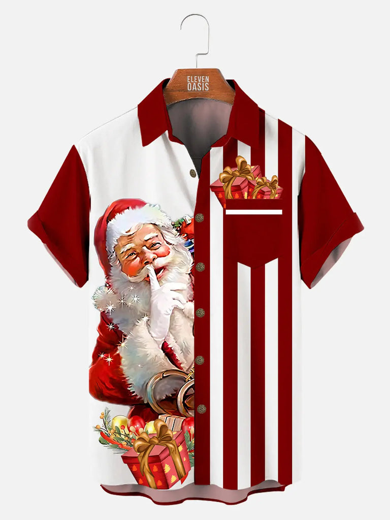 Christmas Secret Santa Gift Men's Short Sleeve Shirt ElevenOasis