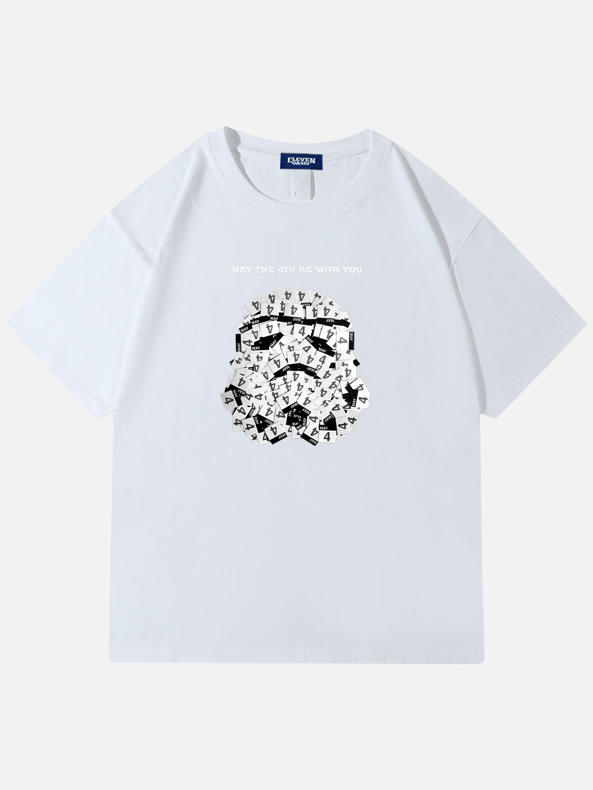 Men's Science Fiction Basic Cotton Round Neck Short Sleeve T - Shirt Star Wars MAY THE 4TH BE WITH YOU Eleven Oasis