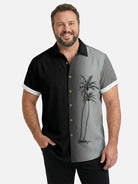 Tall Men's Gradient Palm Tree Hawaiian Short Sleeve Shirt ElevenOasis