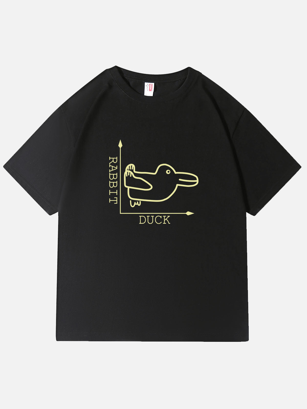 Men’s Easter Basic Cotton Round Neck T - Shirt Duck vs Rabbit Math Coordinates Eleven Oasis