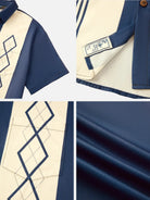 Men's Mid-Century Geometric Short Sleeve Shirt ElevenOasis