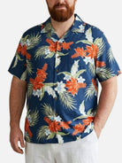 Tall Men's Tropical Palm Floral Short Sleeve Shirt Eleven Oasis