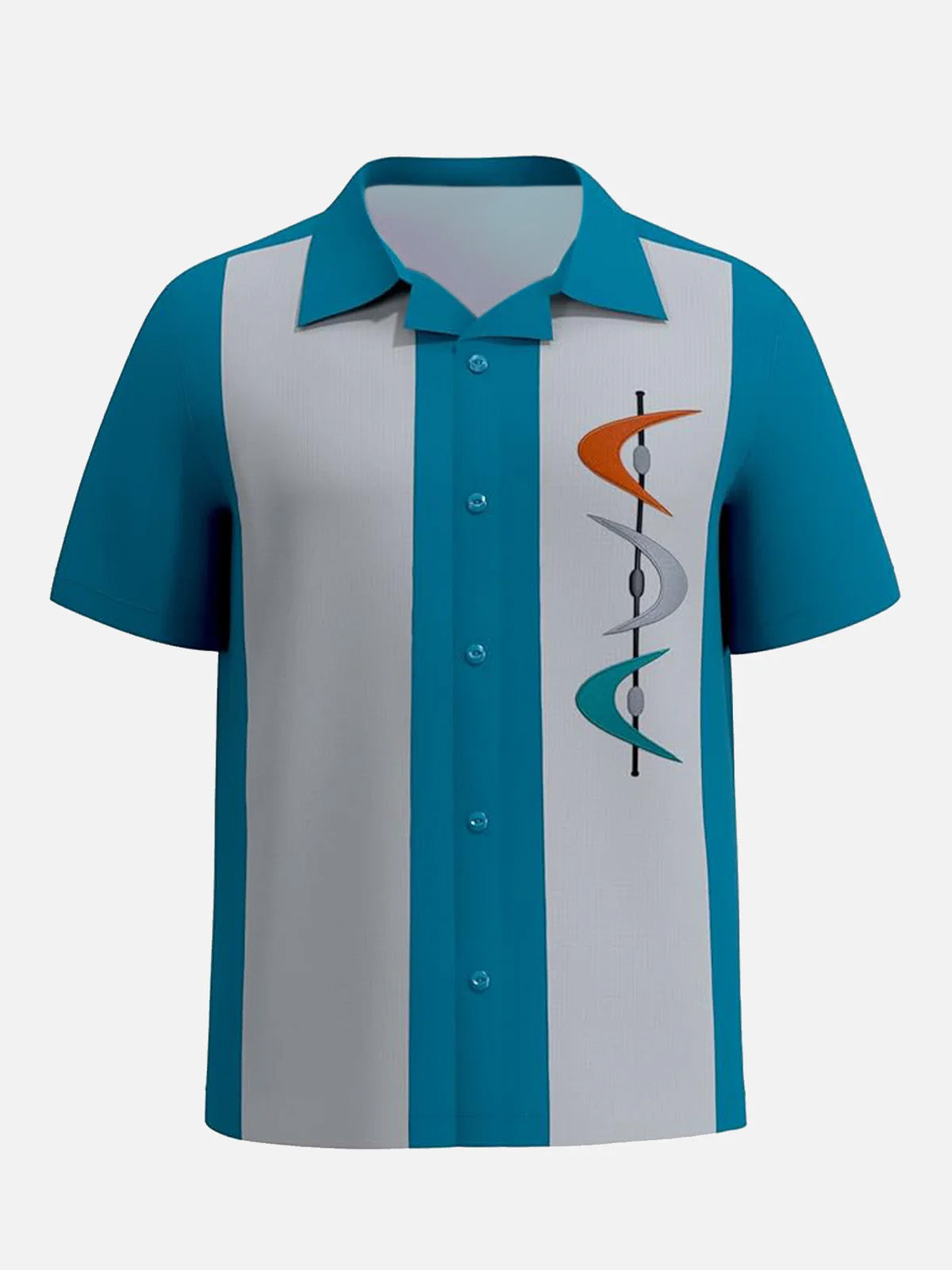 Men's Atomic Boomerang Bowling Short Sleeve Shirt Eleven Oasis