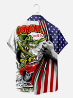 Vintage Car Under The Flag Men's Short Sleeve Tops ElevenOasis