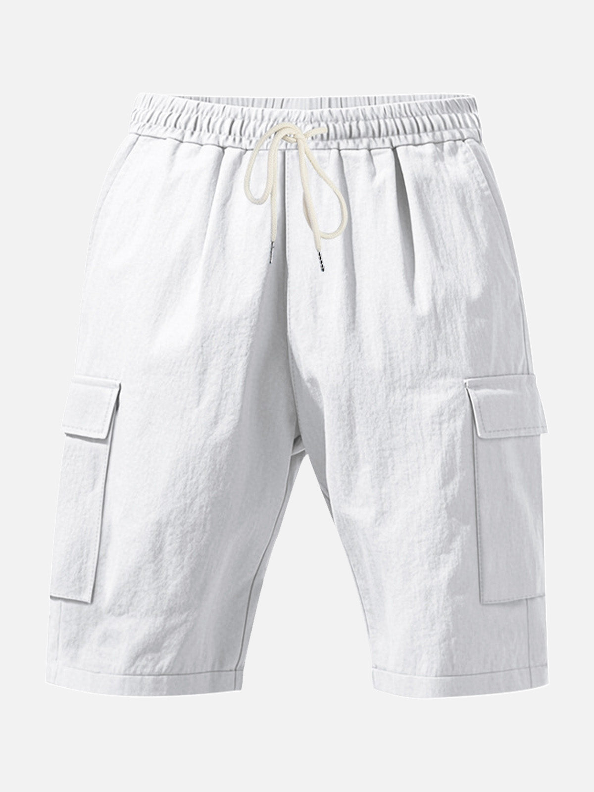 Men’s Solid Color Linen Shorts Waist Drawstring Cargo Shorts Eleven Oasis