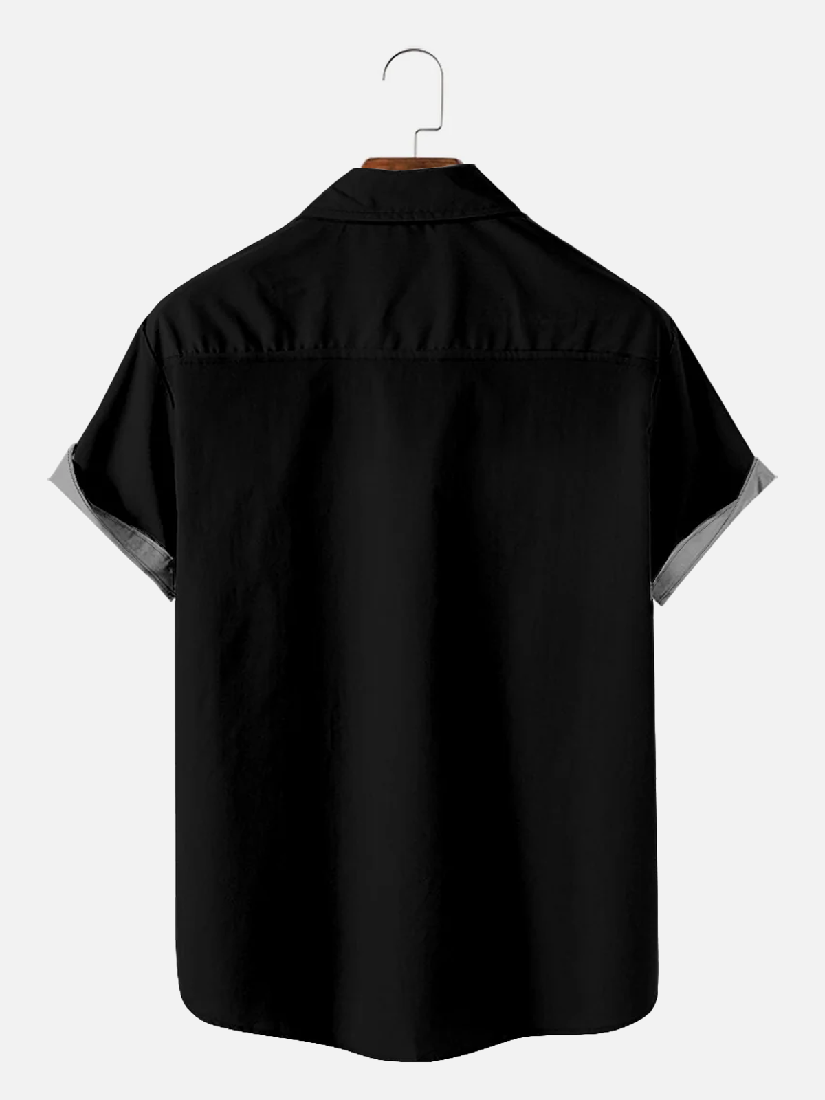 Tall Men's Simple Pattern Bowling Shirt with Chest Pocket ElevenOasis