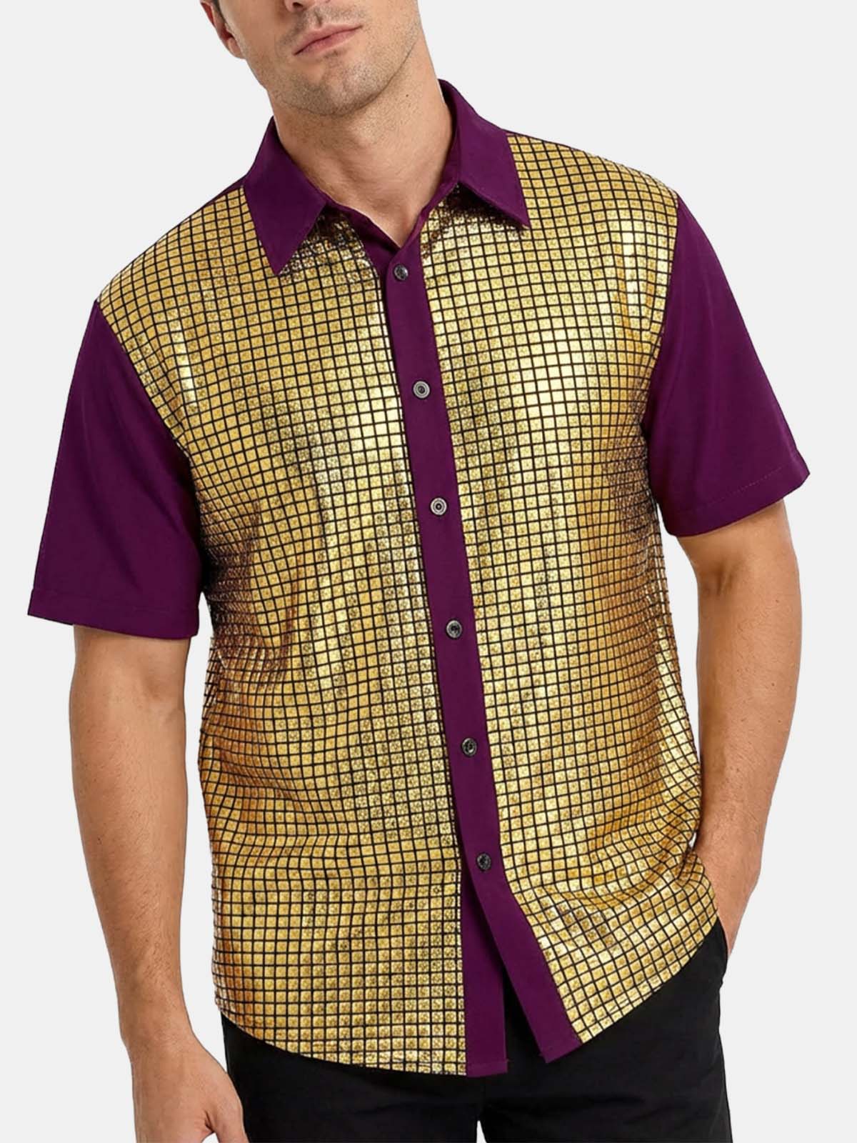 Men's Metallic Grid Short Sleeve Shirt Eleven Oasis