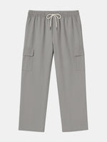Men's Solid Color Linen Basic Breathable Vacation Cargo Pants ElevenOasis