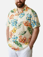 Tall Men's Vintage Tropical Floral Short Sleeve Shirt ElevenOasis