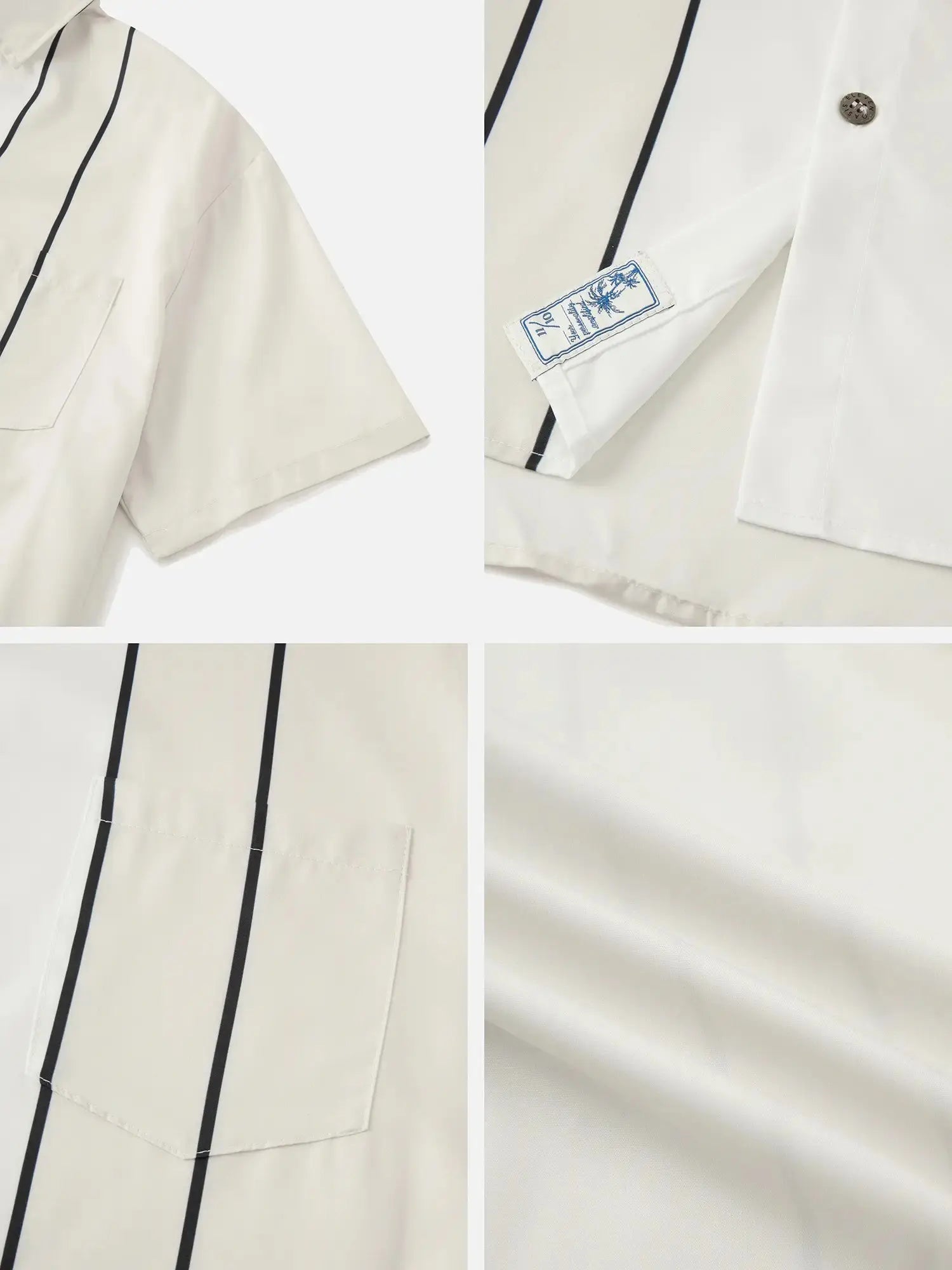 Tall Men's Classic Striped Bowling Style Short Sleeve Shirt ElevenOasis