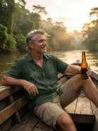 Men's Coastal Palm Stripe Short Sleeve Shirt Eleven Oasis