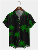 Coconut Tree Pattern Basic Men's Short Sleeve TopMens short sleeve shirts Big and tall Mens shirts Short sleeve shirts for men Mens 4xl shirts Casual short sleeve shirts