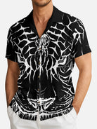 Men's Abstract Tiger & Web Graphic Short Sleeve Shirt Eleven Oasis