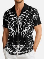 Men's Abstract Tiger & Web Graphic Short Sleeve Shirt Eleven Oasis