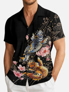 Men's Japanese Koi & Cherry Blossom Short Sleeve Shirt Eleven Oasis