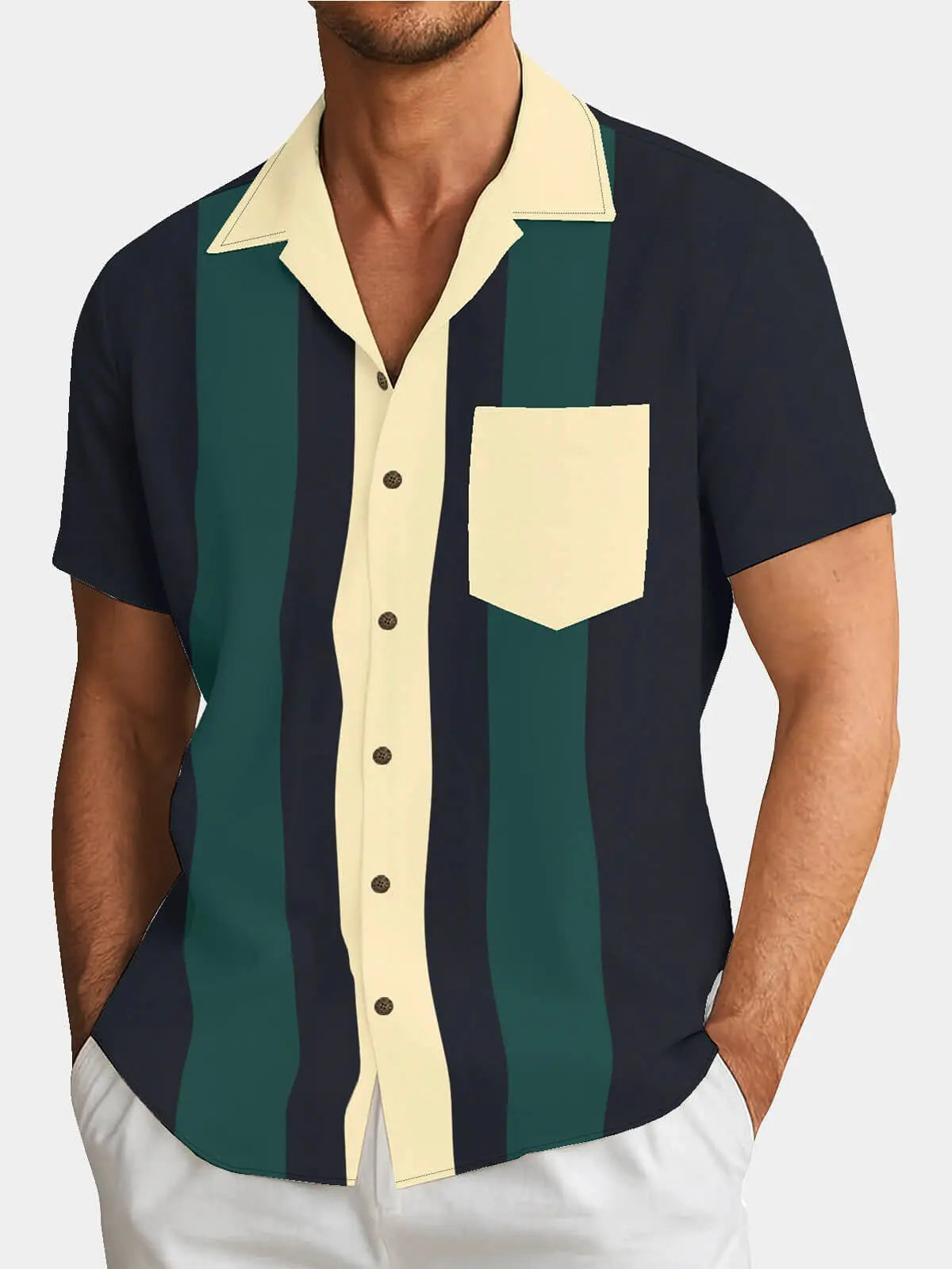 Tall Men's Riviera Lane Bowling Short Sleeve Shirt Eleven Oasis