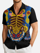 Tall Men's Korean Jakhodo Tiger Short Sleeve Shirt Eleven Oasis