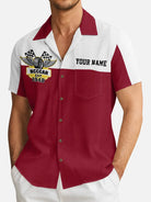 Men's Custom Vintage Racing Winged Logo Short Sleeve Shirt Eleven Oasis