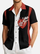 Tall Men's Vintage Valentine Pinup Short Sleeve Shirt Eleven Oasis