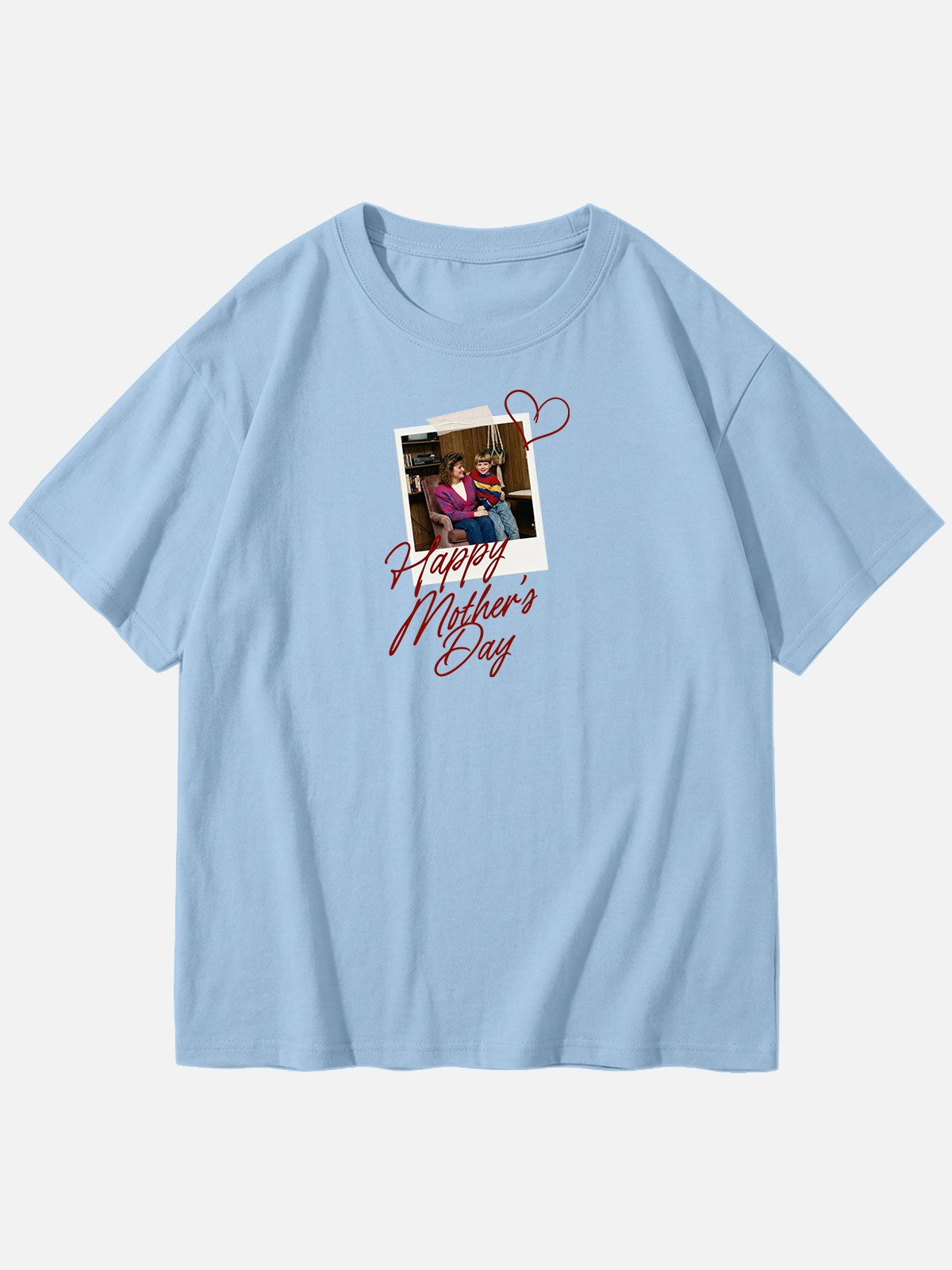 Custom Mother's Day Photo Cotton Short Sleeve T-Shirt Eleven Oasis