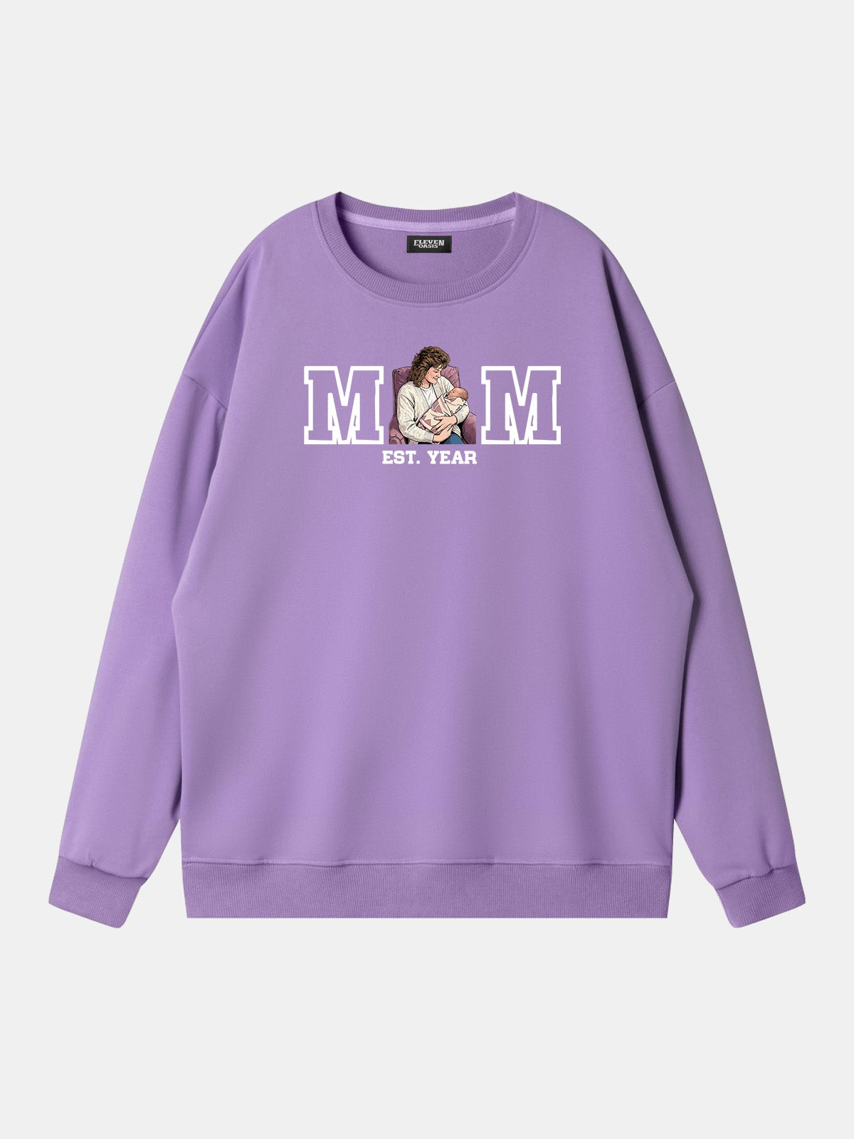 Custom Mom Illustration Sweatshirt Eleven Oasis