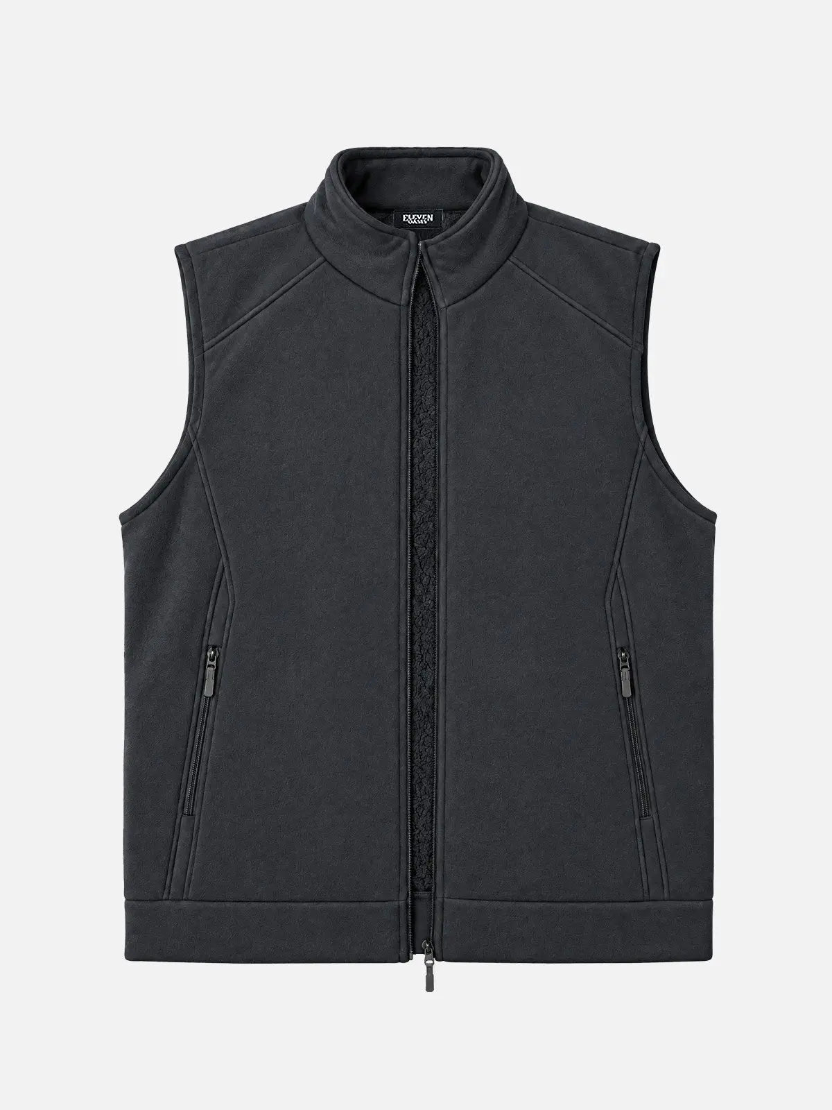 Men's Sherpa-Lined Regular Fit Zip-Up Fleece Vest